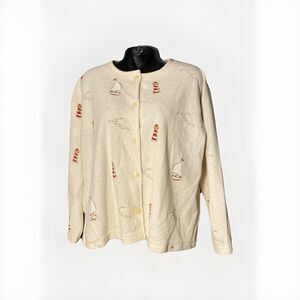 Vintage Art Unlimited‎ Sportswear Sweater Terry Cloth Lighthouses  2XL